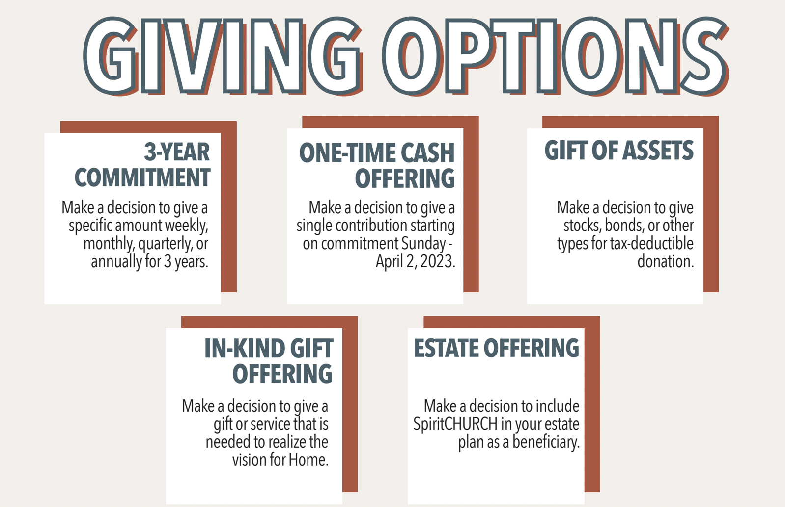 SpiritCHURCH HOME Giving Options